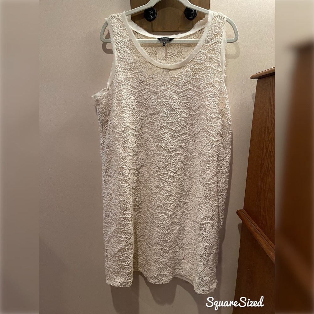 Ivory lace mini dress
